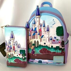 Loungefly Mini Backpack w/ Wallet - Disney Castle Series - Sleeping Beauty